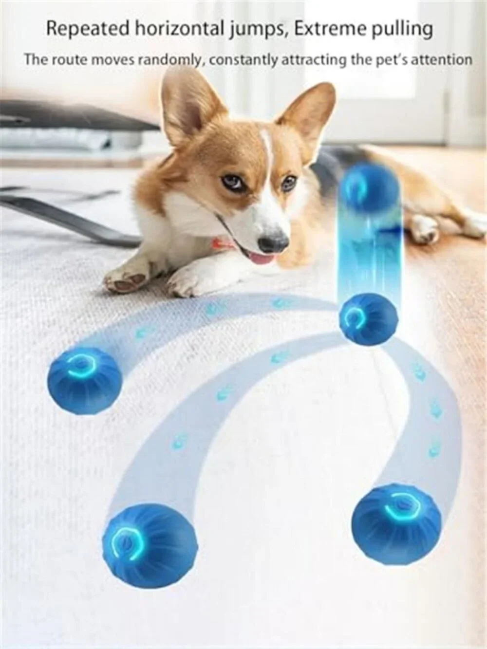 Interactive LED Dog Ball （2 inch）- USB Rechargeable Motion-Activated - F2